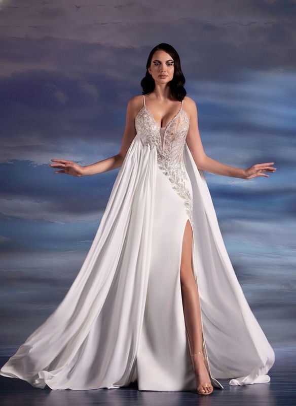 VESTIDO LARGO 	COLOR	BLANCO	TALLA:	44	EU	o	12	US