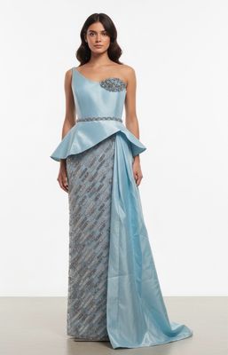 Vestido Largo Color Celeste Talla 44/12