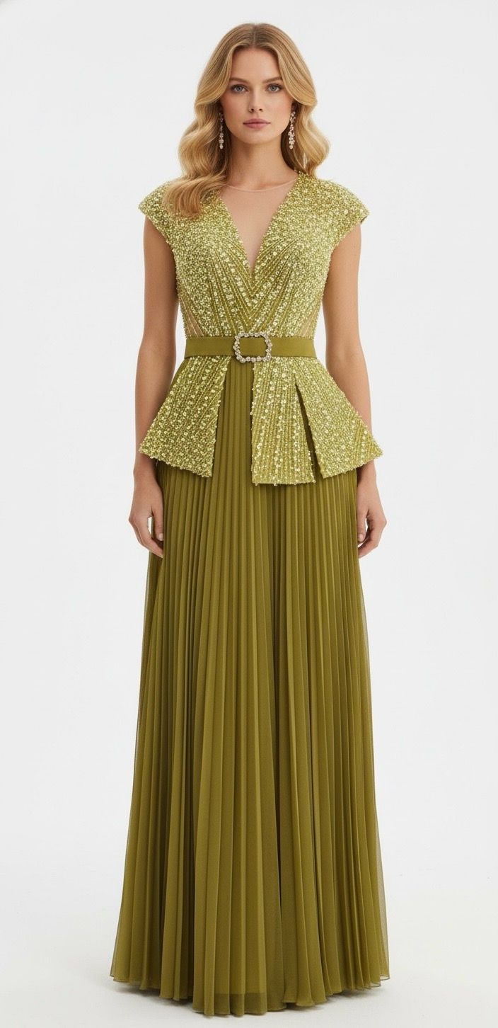 Vestido largo verde talla 42