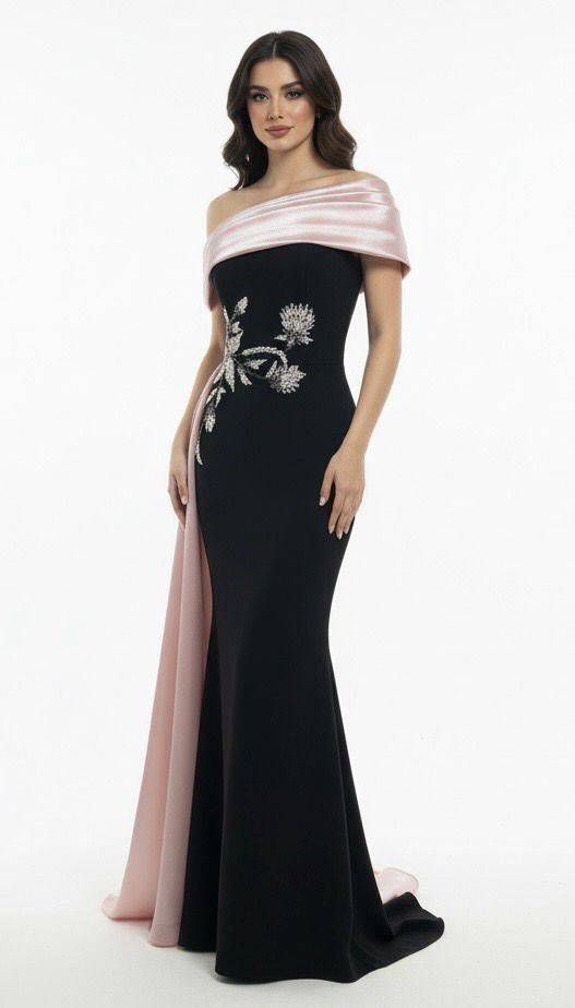 Vestido Largo Color Black/Pink Talla 42 Vestido Largo Color Black/Pink Talla 42