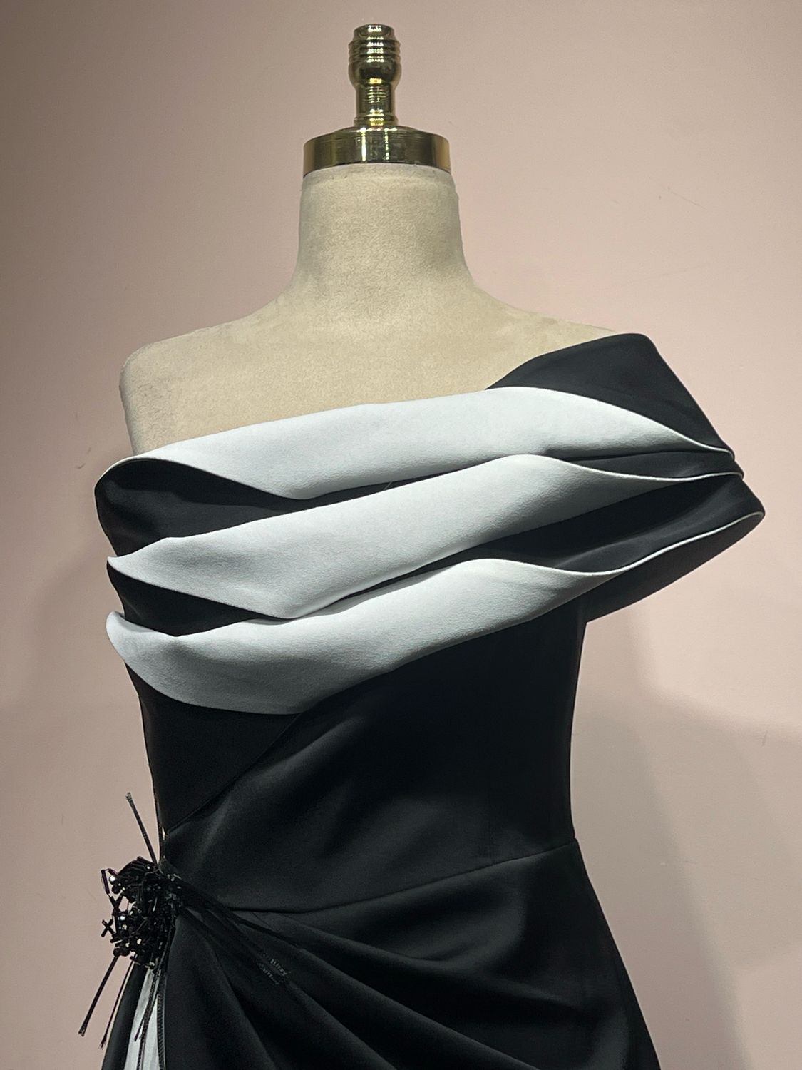 Vestido Largo Color Black/White Talla 42