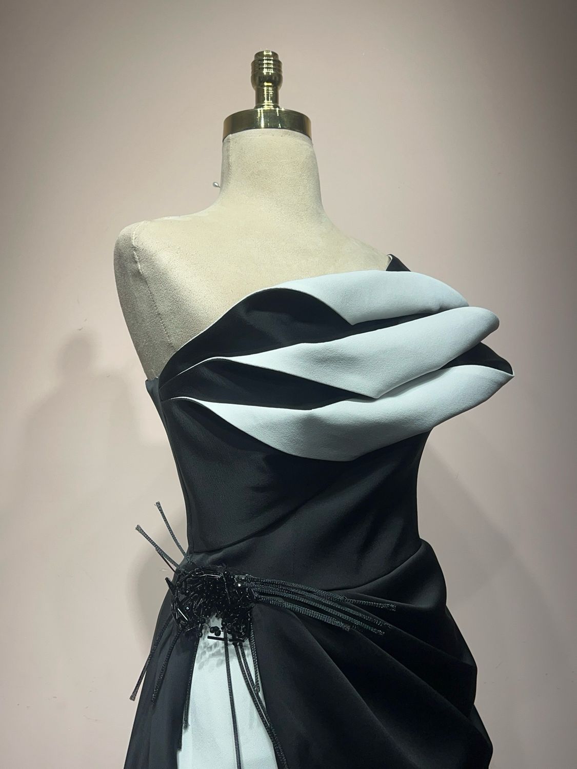 Vestido Largo Color Black/White Talla 42