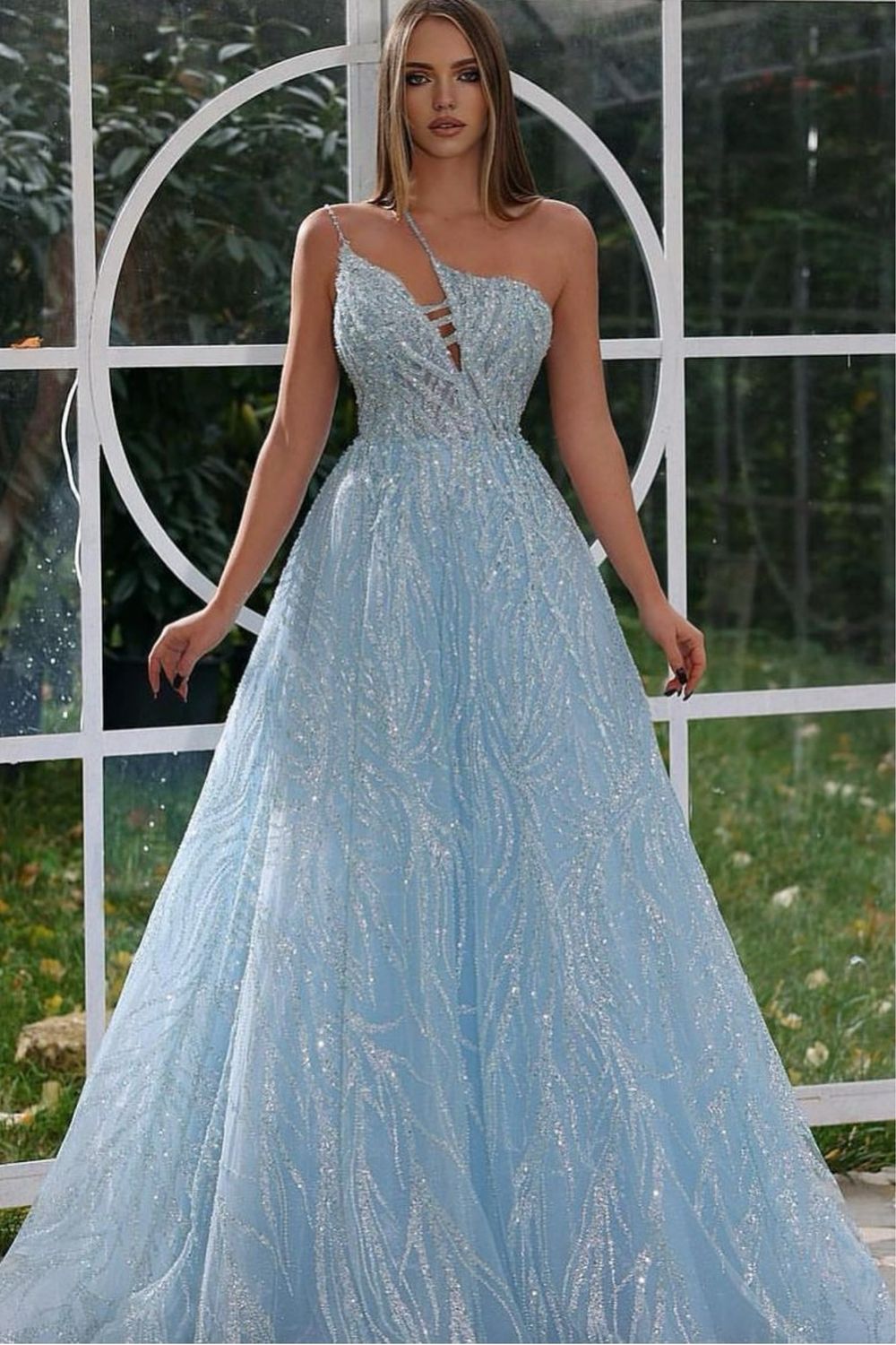 Vestido largo Celeste talla 44/12