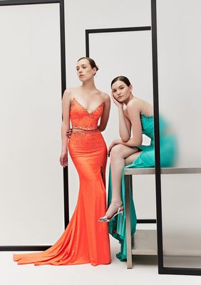 Vestido Conjunto 2piezas Color Naranja Talla 40/8 Vestido Conjunto 2piezas Color Naranja Talla 40/8