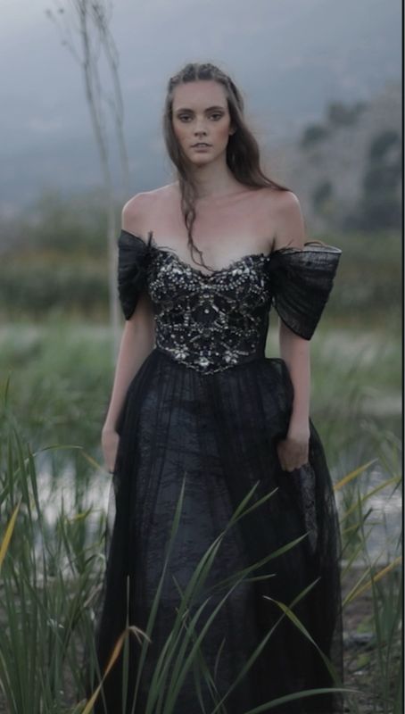 Vestido Largo,	Negro	,Talla	44