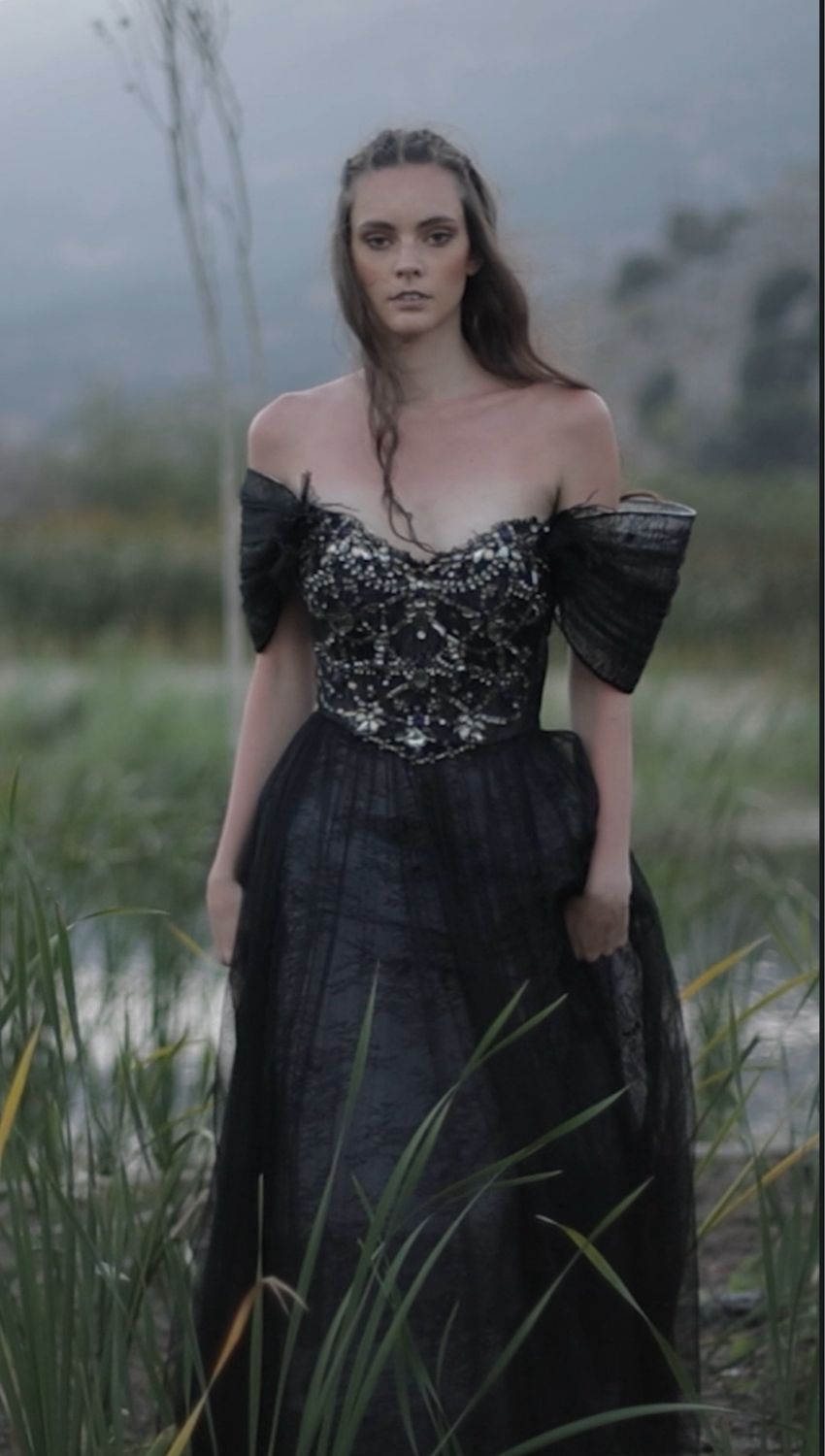 Vestido Largo,	Negro	,Talla	44