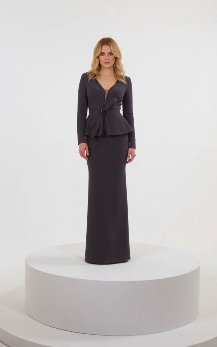 Vestido Largo Color Gray Talla 44 Vestido Largo Color Gray Talla 44