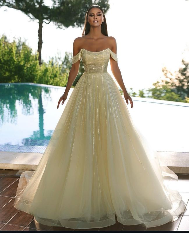 VESTIDO LARGO - AMARILLO - TALLA 42