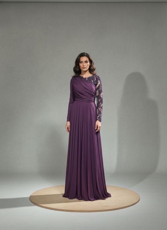 Vestido largo, Morado, Talla 44