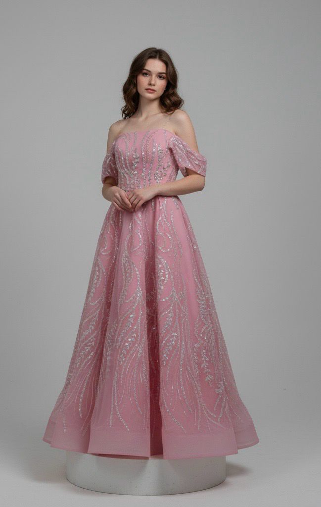 Vestido-Largo-Rosa-Talla/44 Vestido-Largo-Rosa-Talla/44