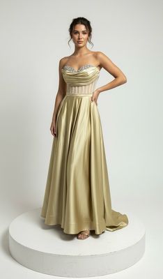Vestido largo - Dorado - talla 44