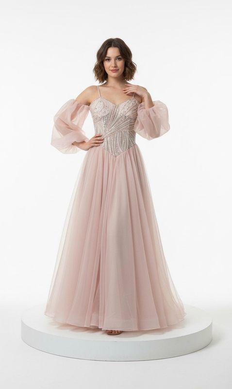 VESTIDO LARGO 	COLOR	ROSADO	TALLA:	42	EU	o	10	US