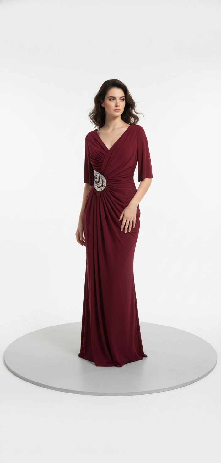 Vestido largo BURGUNDY Talla:4