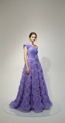 Vestido largo color lila, talla 44 - L