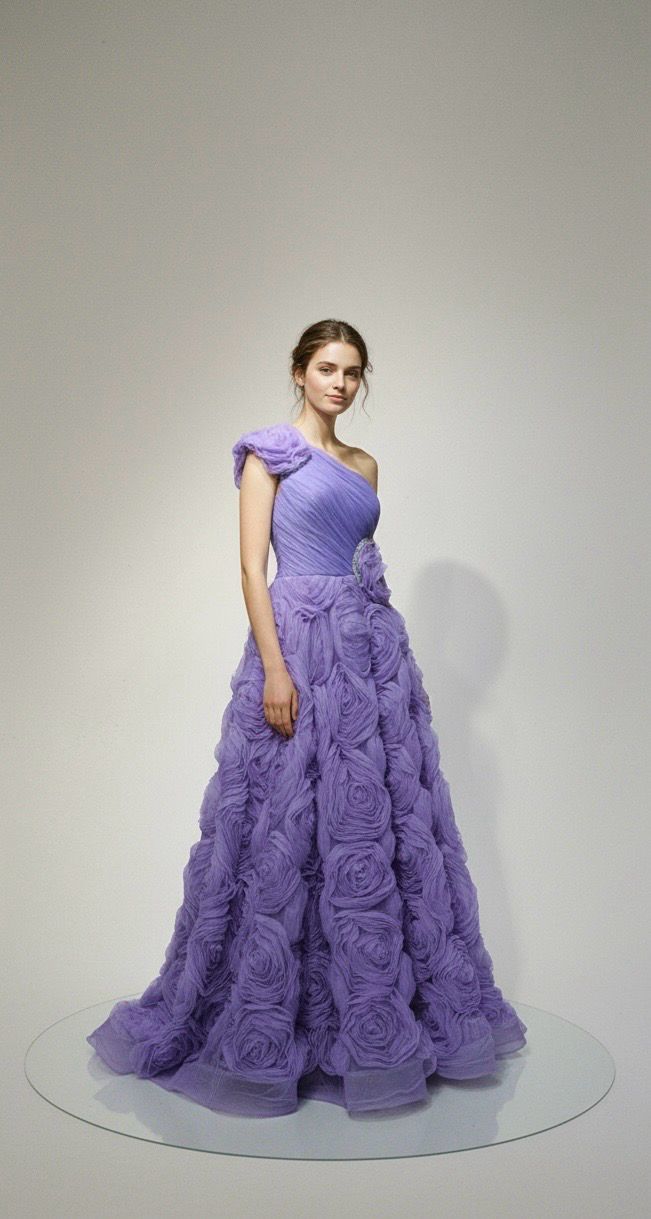 Vestido largo color lila, talla 44 - L