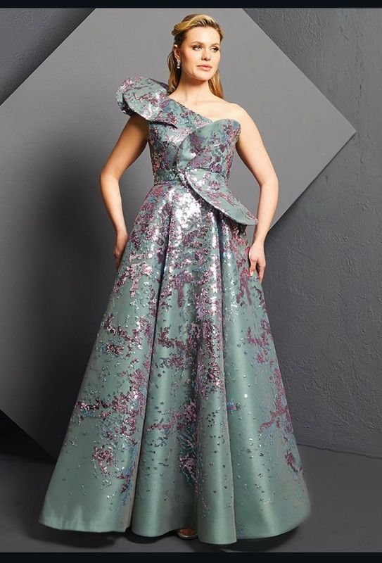 Vestido aqua/ morado talla 44 - L