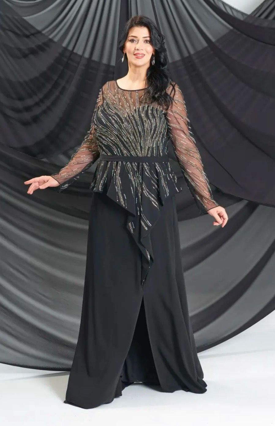 Vestido largo - Negro - talla 46