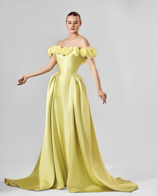 Vestido largo AMARILLO Talla:40