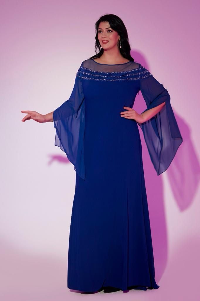 VESTIDO LARGO 	COLOR	AZUL ROYAL	(ROYAL BLUE)	DE DIVERSAS TALLAS
