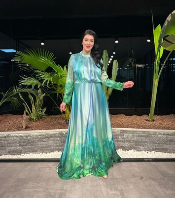 Vestido Largo Multicolor Tallas 48-50