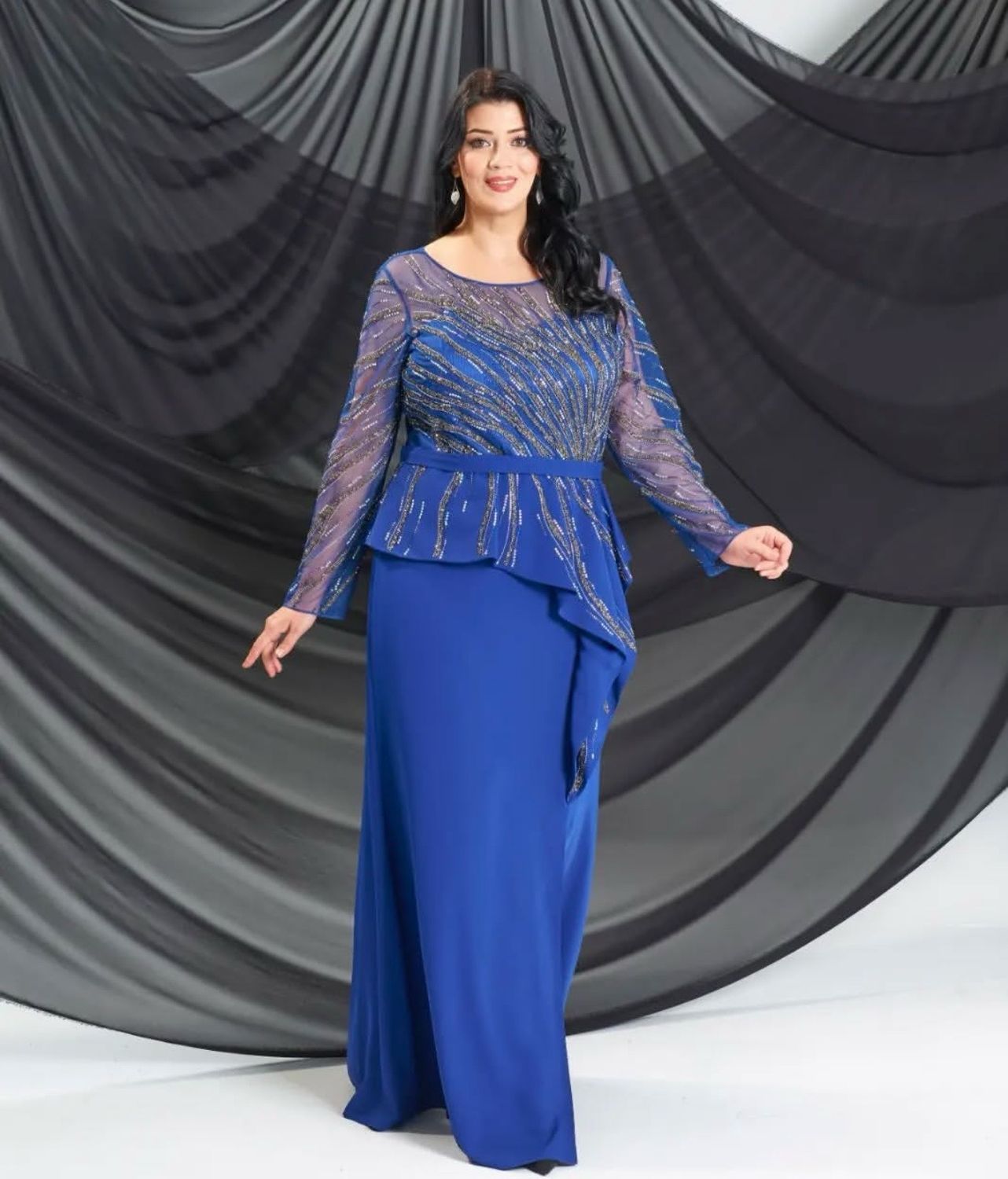 Vestido largo azul talla 44 - 46 - 50