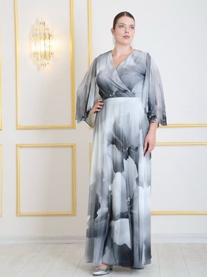 Vestido largo - Negro/Blanco - talla 44