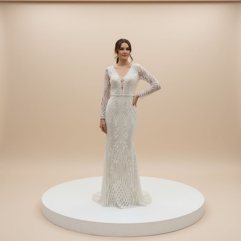 Vestido-Largo-Blanco-Talla/38 WC6429