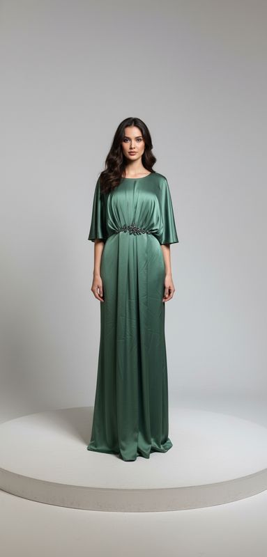 Vestido Largo,	Verde Olivo	,Talla	46