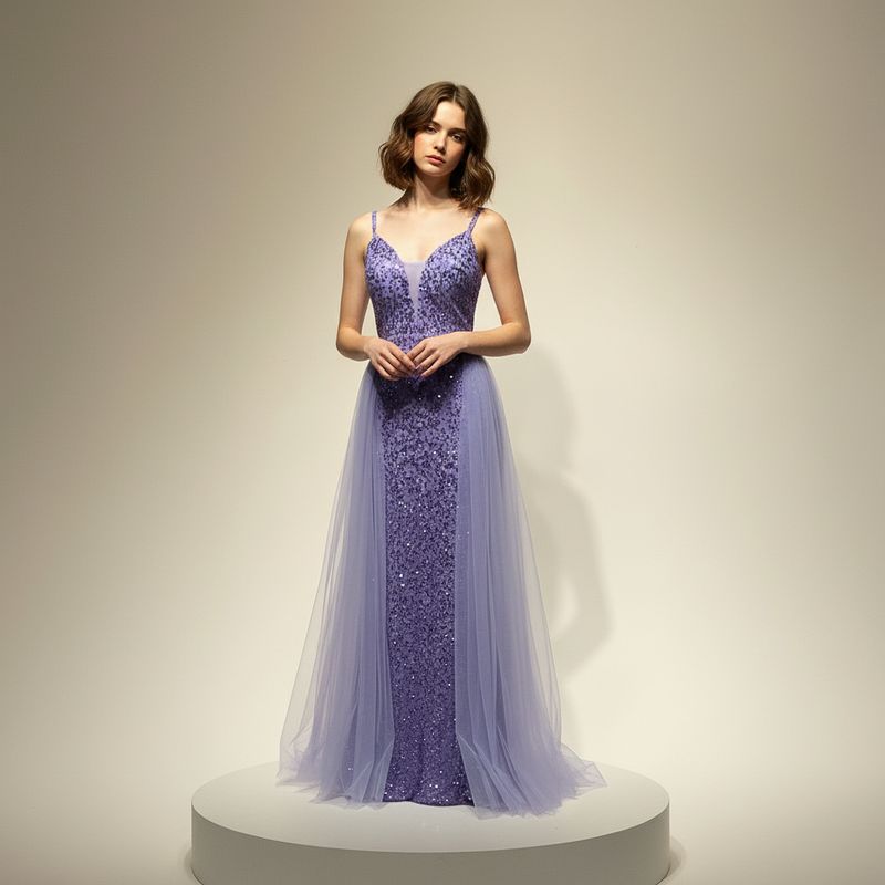 Vestido largo morado talla 44/12