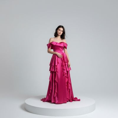 Vestido largo magenta talla 40/42/44