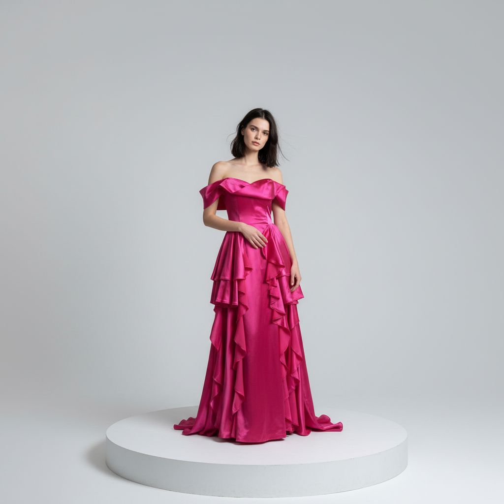 Vestido largo magenta talla 40/42/44