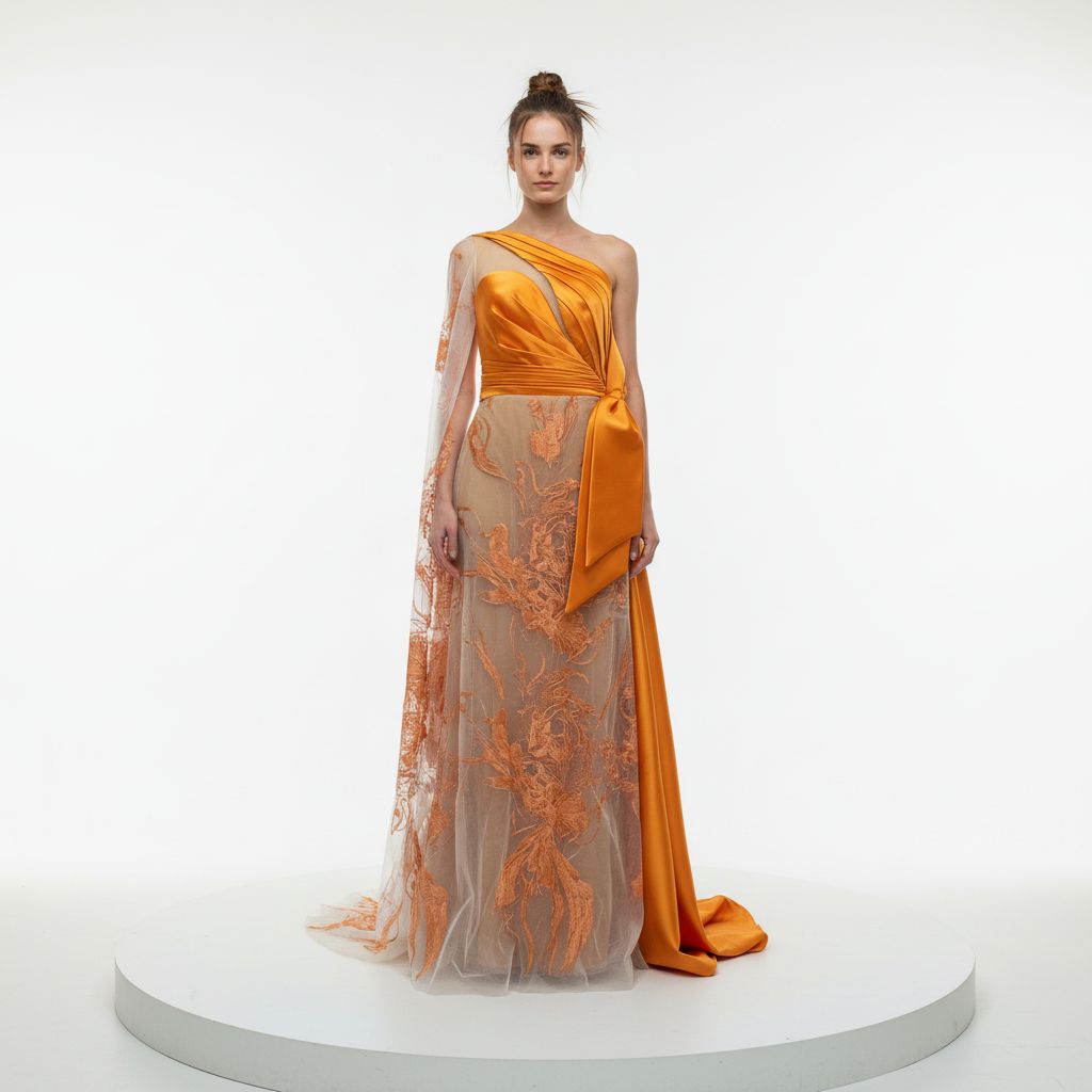 Vestido largo Anaranjado talla 44