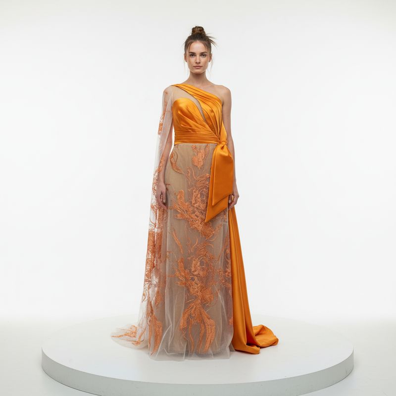 Vestido largo Anaranjado talla 44