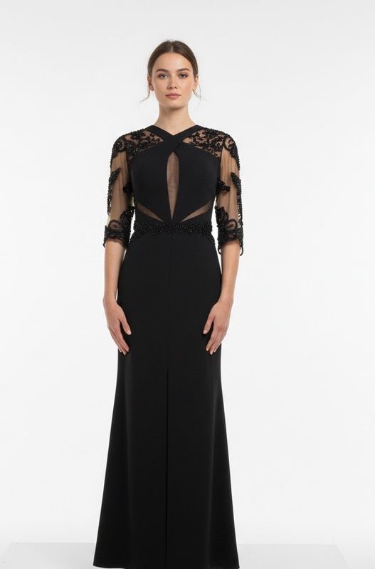 Vestido Largo,	Negro	,Talla	44