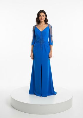 Vestido Largo,	Turquesa	,Talla	46