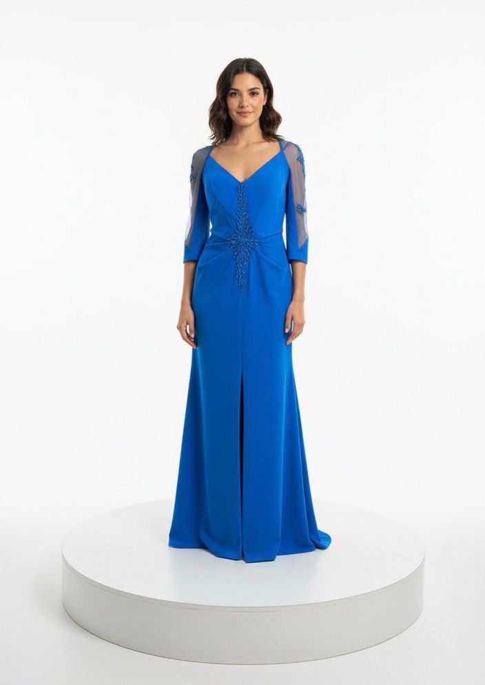 Vestido Largo,	Turquesa	,Talla	46