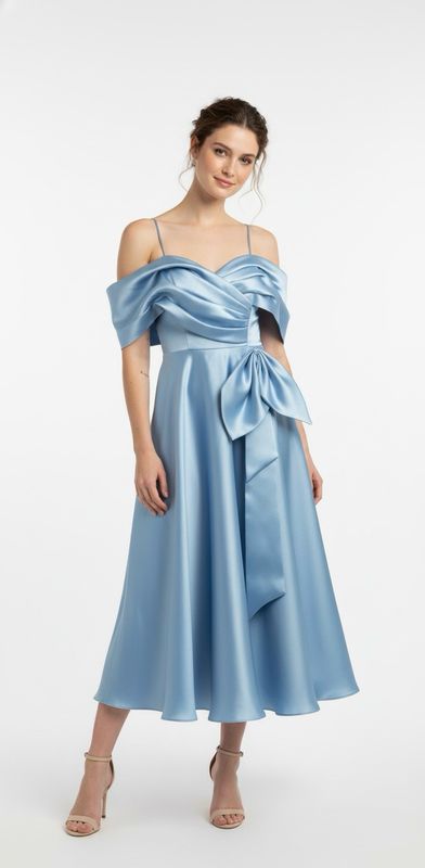 Vestido corto - Celeste de diversas tallas