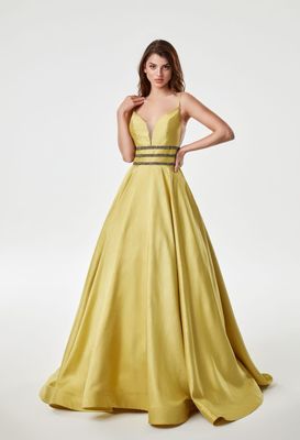 VESTIDO LARGO  VERDE MANZANA TALLA 44