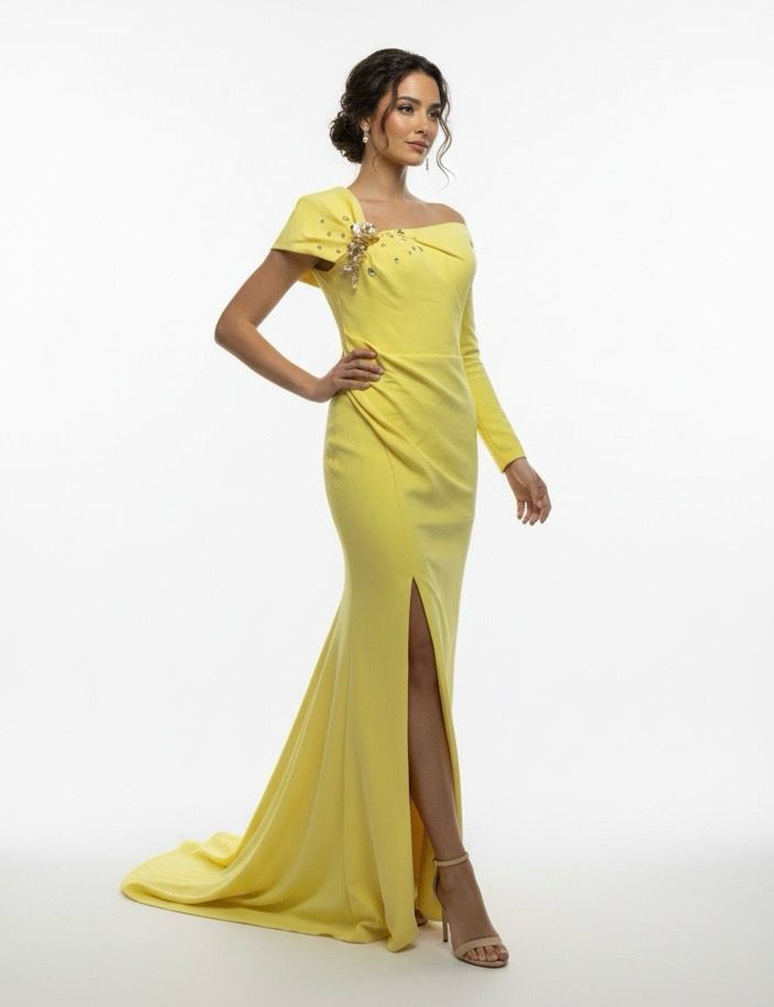 Vestido largo - Amarillo - talla 42