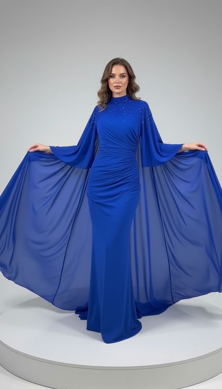 Vestido Largo Color Azul Royal Talla 10