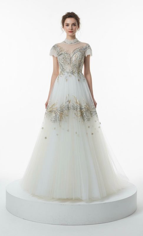 Vestido largo blanco hueso talla:44