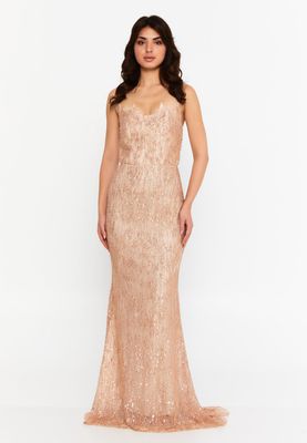 Vestido sirena rose gold talla 1