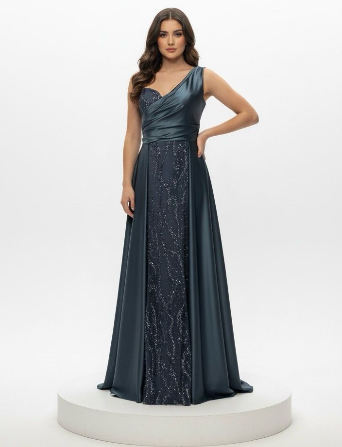 Vestido largo gris talla 2