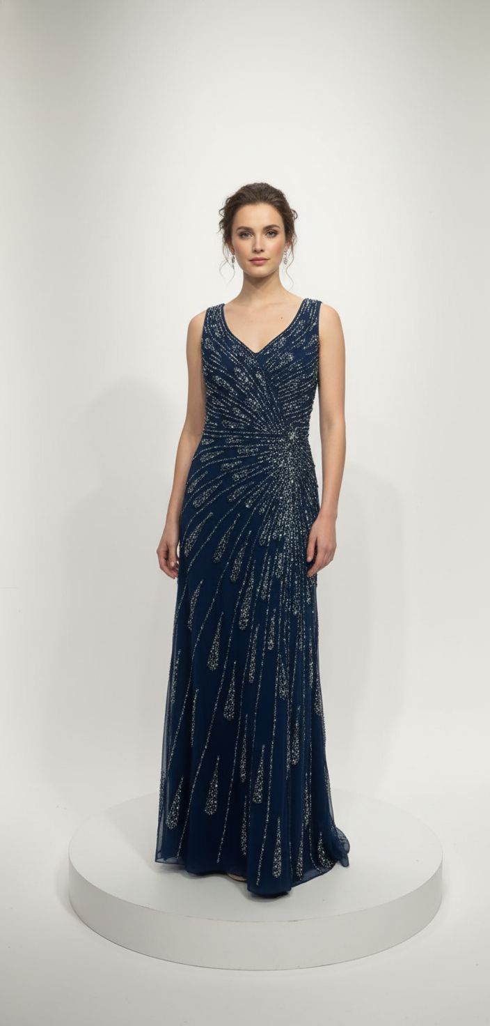 Vestido largo - Azul navy de diversas tallas