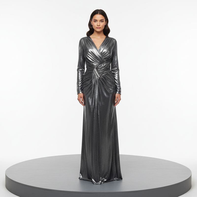 Vestido Largo - Color Grey - Tallas 44-46-48-50