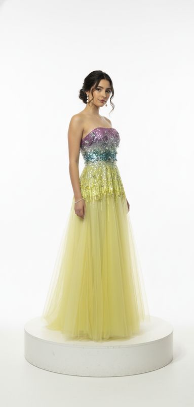 Vestido largo amarillo talla 42/10