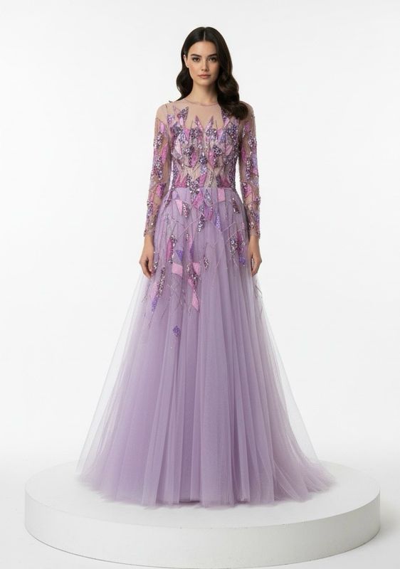 Vestido largo lila talla 42/10