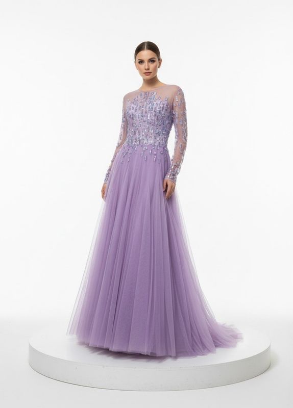 Vestido largo lila talla 42/10