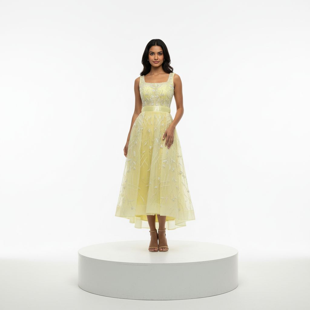 Vestido largo amarillo talla 38