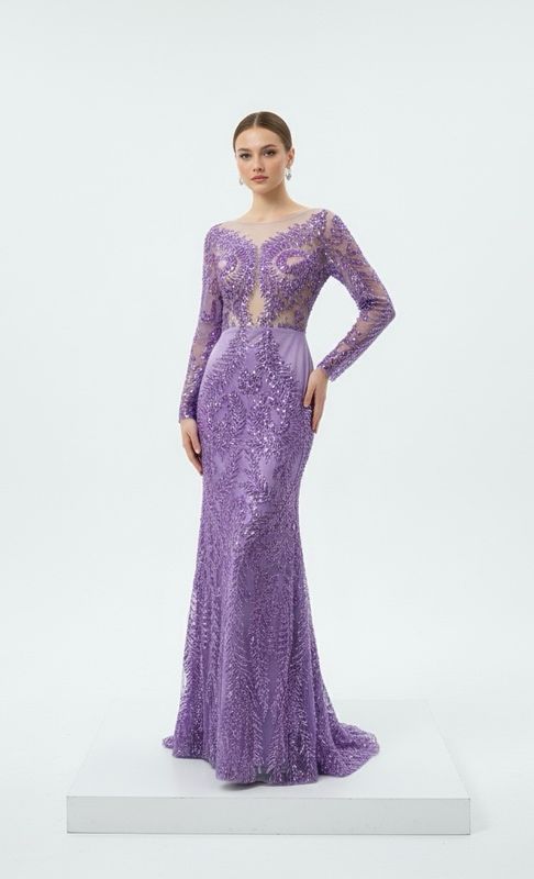 Vestido largo morado talla 44/12